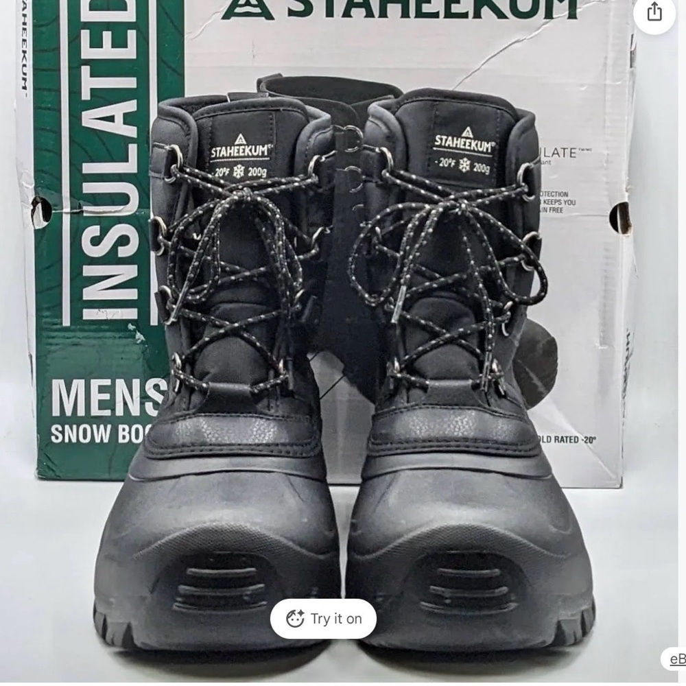 Staheekum Men’s “snow Boot”‎ Rated -20 Degrees Waterproof Rubber Shell size 11